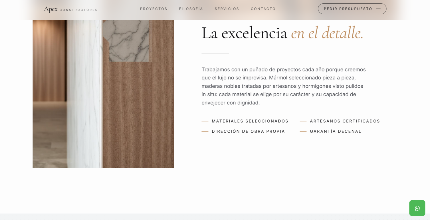 Apex Constructores — Materiales · Detalle