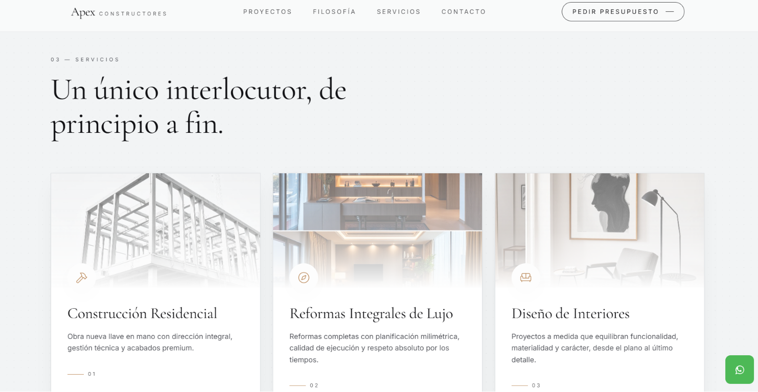 Apex Constructores — Servicios